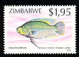 ZIMBABWE 1994  -   Fish   TOP VALUE    -  FINE   MINT