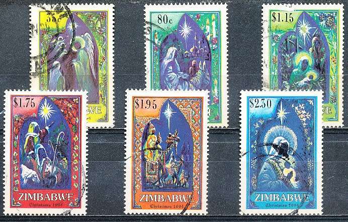 ZIMBABWE 1994  -   Christmas   FULL  SET    -  FINE    USED