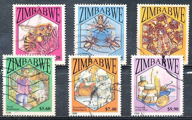 ZIMBABWE 1998  -    Bee and Bee-keeping  FULL  SET    -  FINE     USED