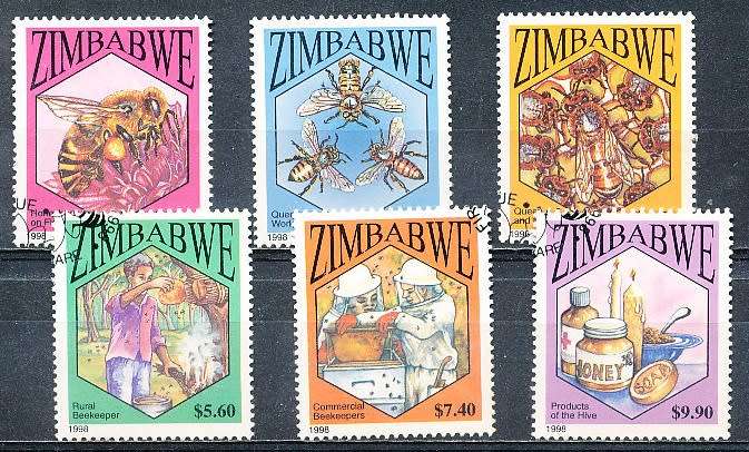 ZIMBABWE 1998  -    Bee and Bee-keeping  FULL  SET    -  FINE   CTO   USED
