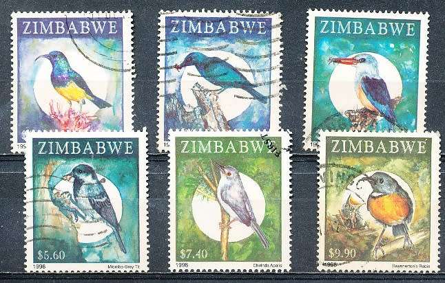 ZIMBABWE 1998  -    Birds   FULL  SET    -  FINE     USED