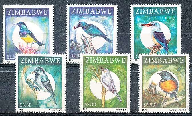 ZIMBABWE 1998  -    Birds   FULL  SET    -  FINE    MINT