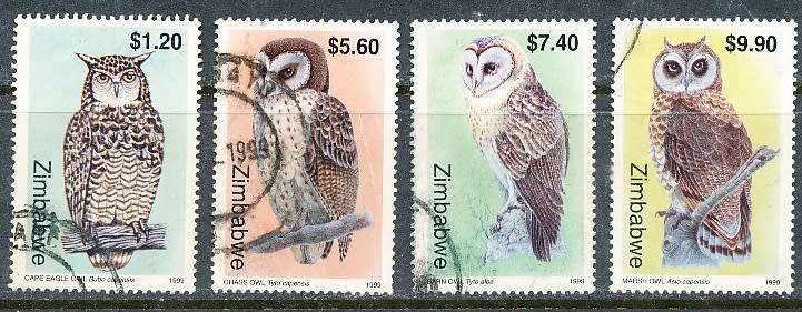 ZIMBABWE 1999  -    Owls   FULL  SET    -  FINE    USED
