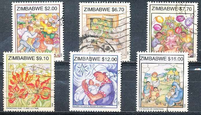 ZIMBABWE 1999  -    Christmas  FULL  SET    -  FINE    USED