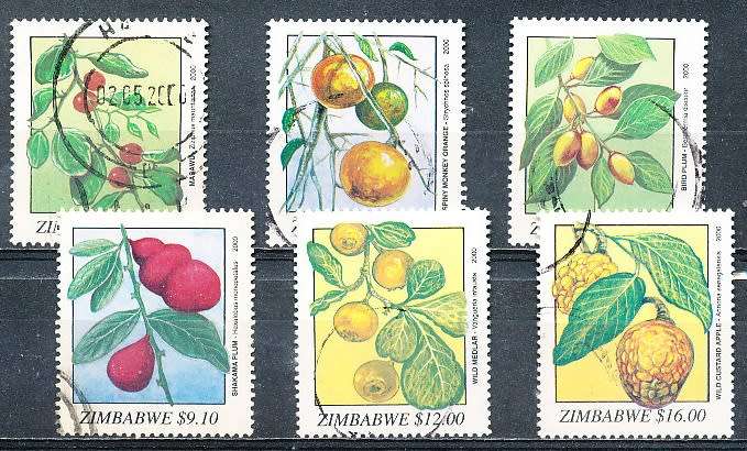 ZIMBABWE 2000  -    Wild Fruits   FULL   SET    -  FINE    USED