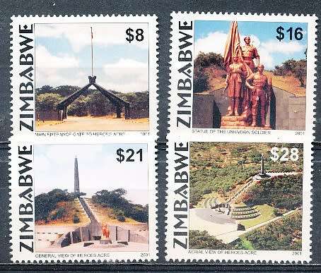 ZIMBABWE 2001  -    Heroes Acre Memorial  FULL  SET    -  FINE    MINT