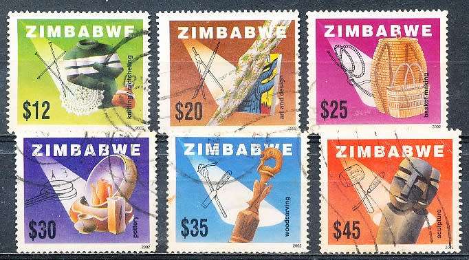 ZIMBABWE 2002  -     Local Crafts  FULL  SET    -  FINE  USED