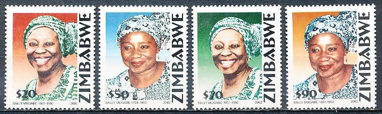 ZIMBABWE 2002  -      Sally Mugabe    FULL  SET    -  FINE  MINT