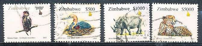 ZIMBABWE 2003  -     Fauna, Industry and Development   FULL  SET    -  FINE  USED
