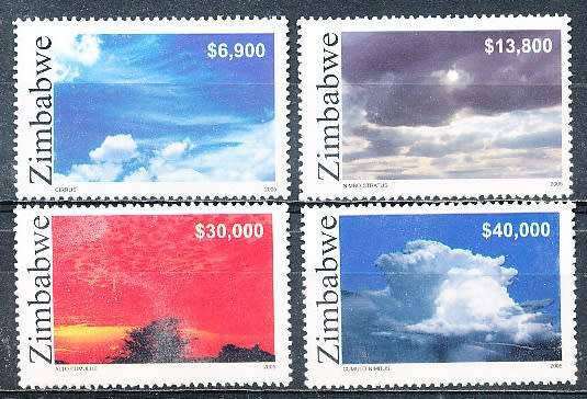 ZIMBABWE 2005  -   Cloud Formations  FULL  SET    -  FINE  MINT