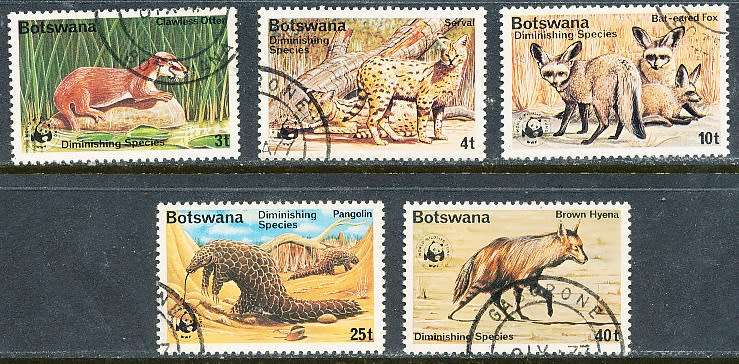BOTSWANA  1977  -   Diminishing Species   SET    -    FINE  USED