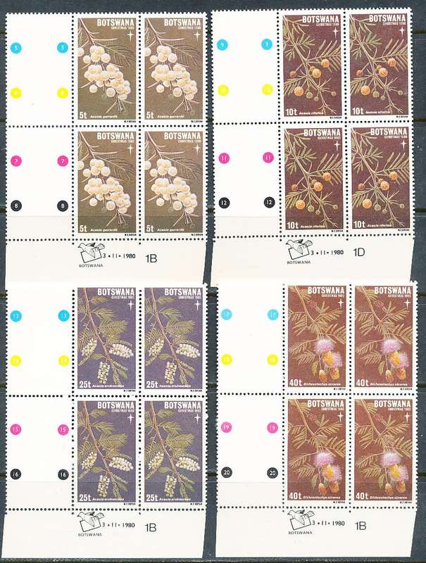 BOTSWANA  1980  -   Christmas   SET    of  CONTROLS    -    FINE  MINT