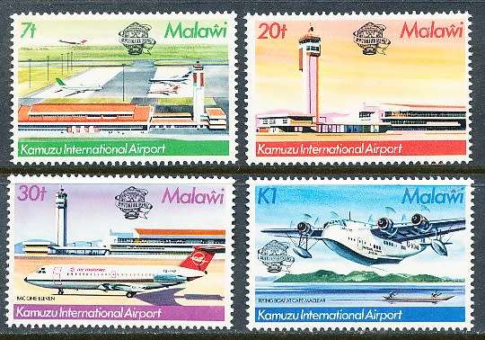 MALAWI  1983 - Manned Flight - Kamuzu   Airport  FULL SET  -  FINE  MINT