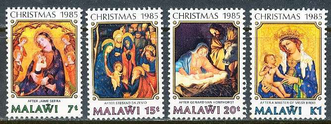 MALAWI  1985 -  Christmas - Nativity Paintings   FULL  SET   -   FINE  MINT