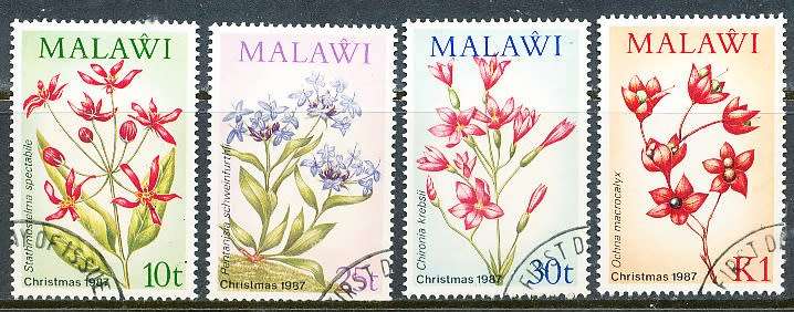 MALAWI  1987 -  Christmas - Wild Flowers  FULL SET   -     FINE  CTO  USED