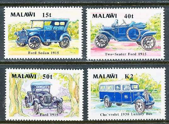 MALAWI  1990 -    Vintage Vehicles   FULL  SET   -   FINE  MINT