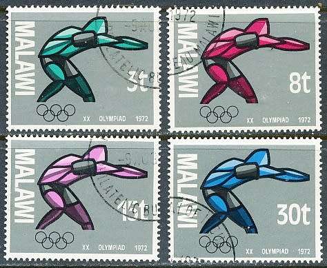 MALAWI  1972 -  Olympic Games - Munich, Germany   FULL  SET   -   FINE  CTO USED