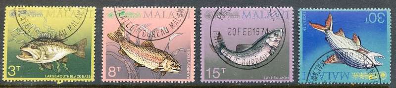 MALAWI  1974 -   Malawi Angling Society   FULL  SET   -   FINE  CTO USED