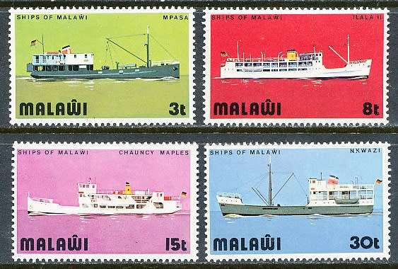 MALAWI  1975 -     Ships of Malawi   FULL  SET   -  FINE  MINT
