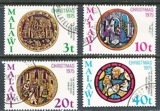 MALAWI  1975 -     Christmas - Religious Medallions   FULL  SET   -  FINE  CTO USED