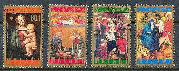 MALAWI  1999 -     Christmas - Religious Paintings   FULL  SET   -  FINE  CTO USED