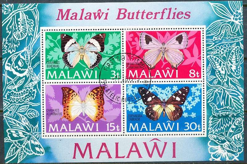 MALAWI  1973 -   Butterflies  MINI-SHEET    -   FINE  CTO   USED