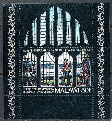 MALAWI  1973 -  David Livingstone   MINI - SHEET    -    FINE  CTO  USED
