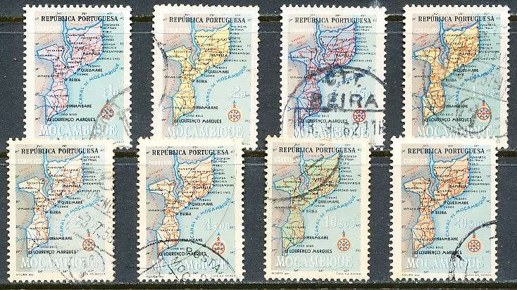 MOZAMBIQUE   - 1954  -  Map of Mozambique  FULL  SET   -   FINE USED