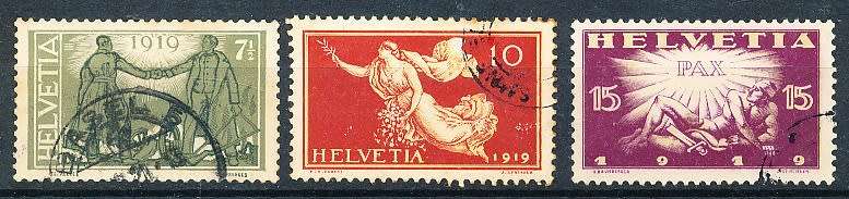 SWITZERLAND  1919   - Peace Celebrations  FULL SET   - FINE  USED