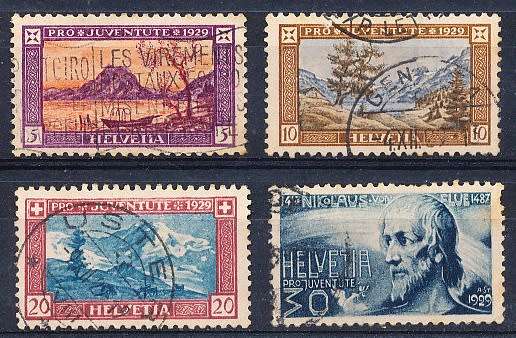 SWITZERLAND  1929  - PRO JUVENTUTE - Landscapes    SET   - FINE  USED