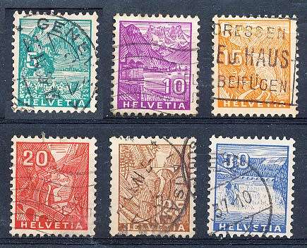 SWITZERLAND  1934  - Landscapes   SET   - FINE  USED