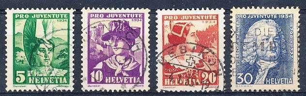 SWITZERLAND  1934  - PRO JUVENTUTE -  Costumes   SET   - FINE  USED