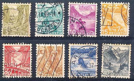 SWITZERLAND  1936  - Landscapes  PART  SET   - FINE  USED