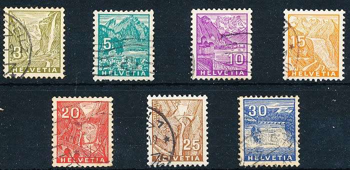 SWITZERLAND  1934  - Landscapes   SET   - FINE  USED