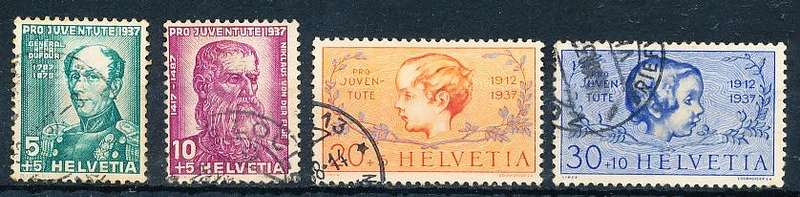 SWITZERLAND  1937  -  Anniversary of Pro Juventute   SET   - FINE  USED