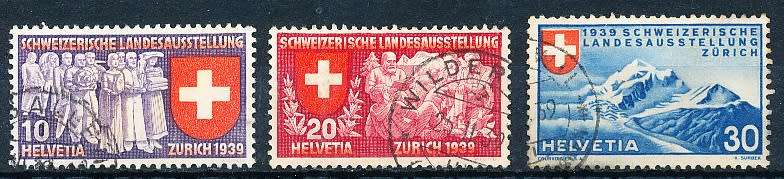 SWITZERLAND  1939  -  Philatelic Exhibition - German Inscription  SET   - FINE  USED
