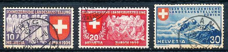 SWITZERLAND  1939  -  Philatelic Exhibition - German Inscription  SET   - FINE  USED
