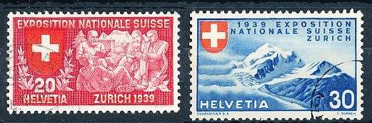SWITZERLAND  1939  -   Exhibition - French Inscription   PART  SET   - FINE  USED