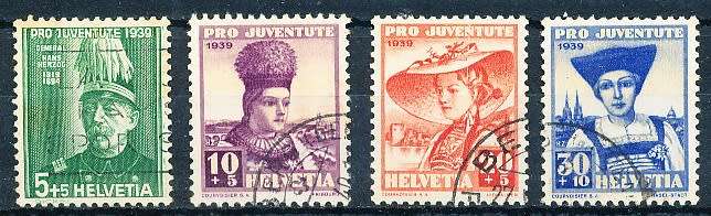 SWITZERLAND  1939  -  Pro Juventute - Hans Herzog - Costumes  SET   - FINE  USED