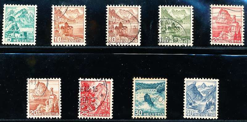 SWITZERLAND  1936  - Landscapes   SET   - FINE  USED