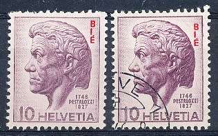 SWITZERLAND  1946 -   Johann Heinrich Pestalozzi  OVERPRINT  -  FINE MINT and  CTO  USED