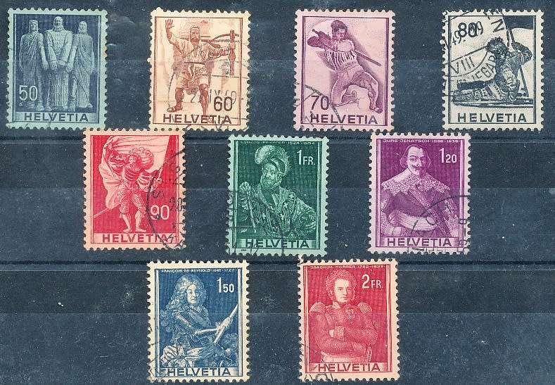 SWITZERLAND  1941  -  Definitive Issues  SET   - FINE USED