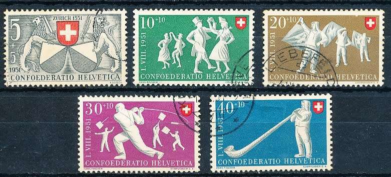 SWITZERLAND  1951 -   Pro Patria  Anniversary of the Confederation SET   - FINE  USED