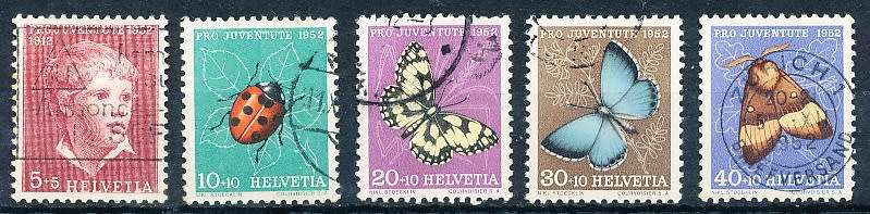 SWITZERLAND  1952 -  Pro Juventure -   Anniversary of the Foundation  SET   - FINE  USED