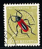 SWITZERLAND  1953 -  Pro Juventure -  Ferdinand Hodler, - Insects  30c   - FINE  USED