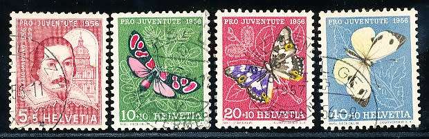 SWITZERLAND  1956 -  Pro Juventure -   Carlo Maderno - Insects  PART  SET   - FINE  USED