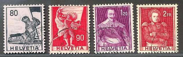 SWITZERLAND  1959 -    Definitive Issues - Colored  Paper   SET   - FINE  USED