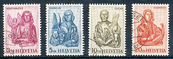 SWITZERLAND  1961 -  The Four Evangelists  SET   - FINE  USED