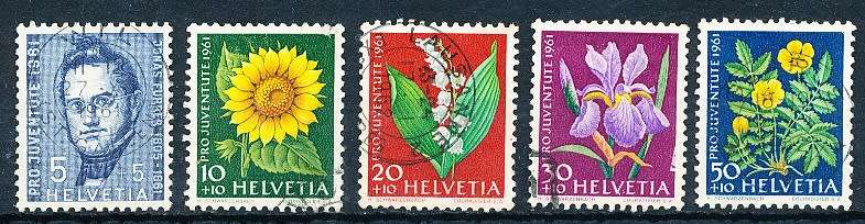 SWITZERLAND  1960 -  Pro Juventure - Jonas Furrer -  Garden Flowers   SET   FINE USED