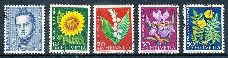 SWITZERLAND  1960 -  Pro Juventure - Jonas Furrer -  Garden Flowers   SET   FINE USED